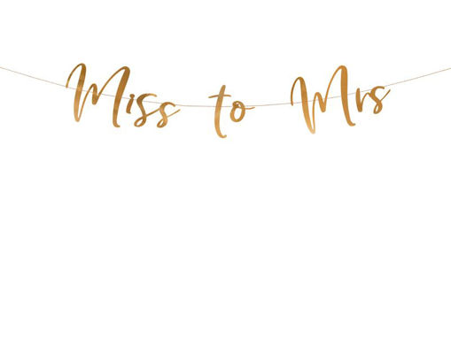 Picture of CONFETTBANNER MISS TO MRS ROSE GOLD 18X76CM